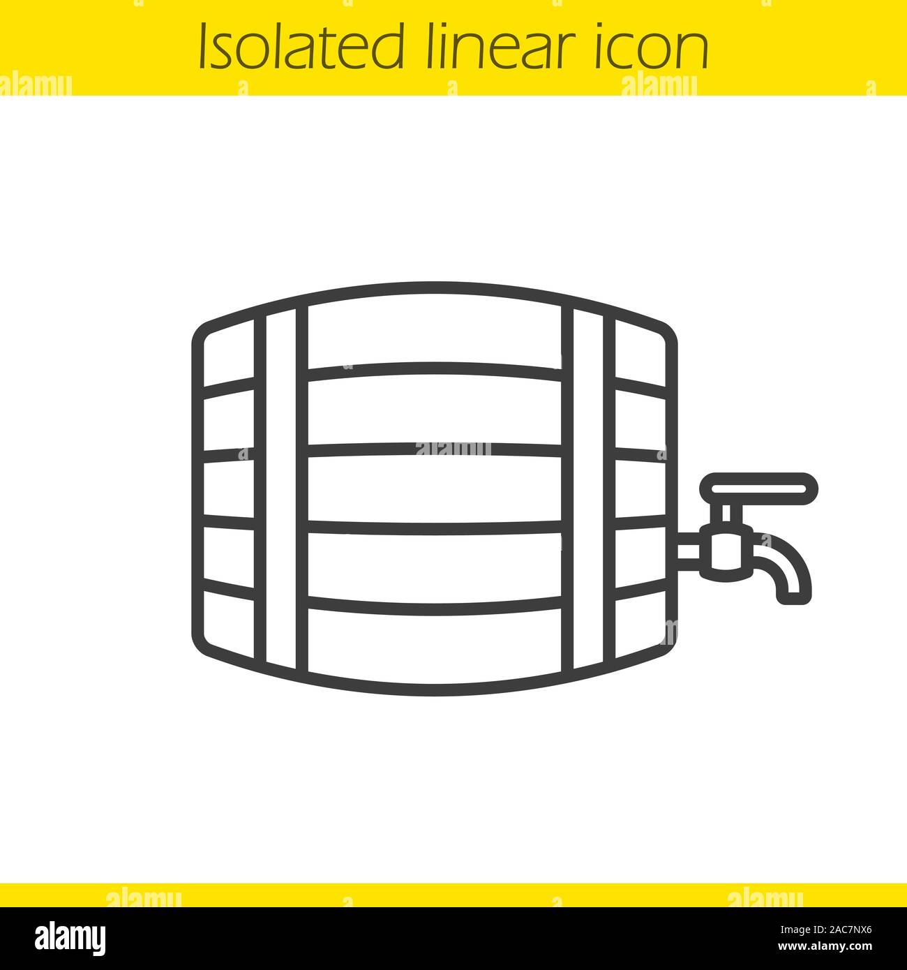 Alcohol Wooden Barrel Linear Icon Thin Line Illustration Whiskey Beer Or Rum Barrel With Tap Bar And Pub Contour Symbol Vector Isolated Outline D Stock Vector Image Art Alamy