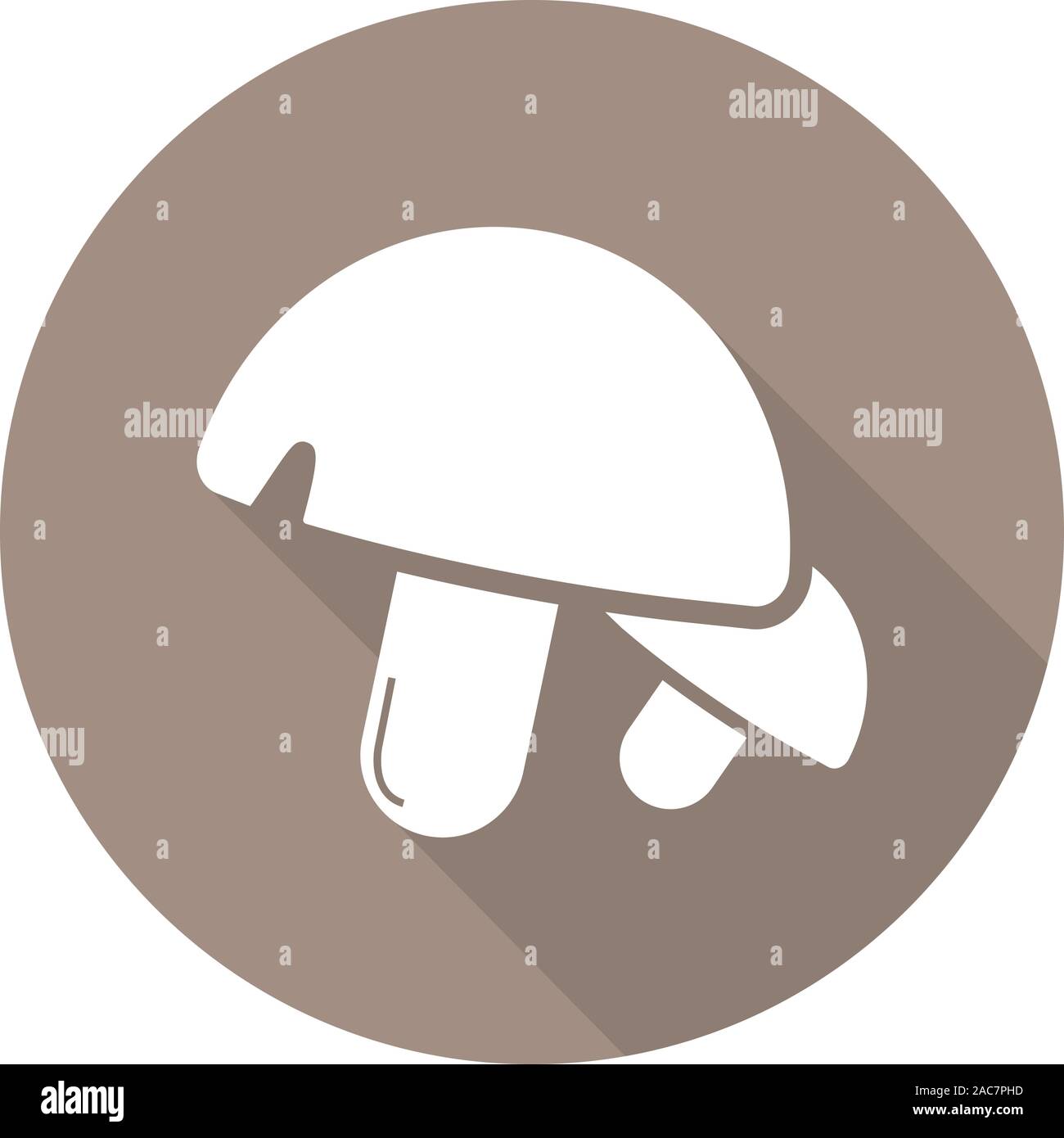 Mushrooms flat design long shadow icon. Vector silhouette symbol Stock Vector