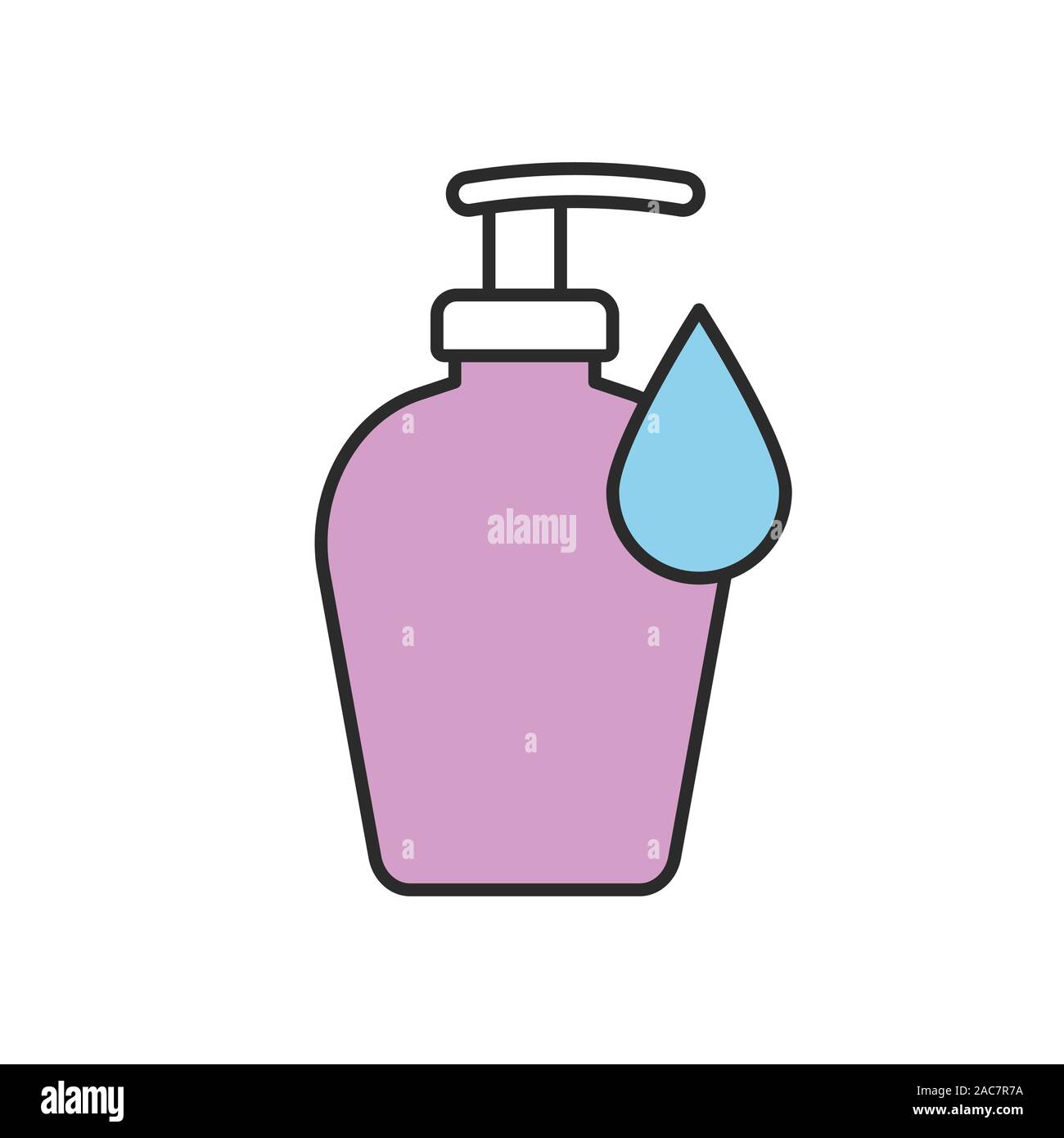 Liquid soap bottle color icon. Shower gel. Isolated vector illustration