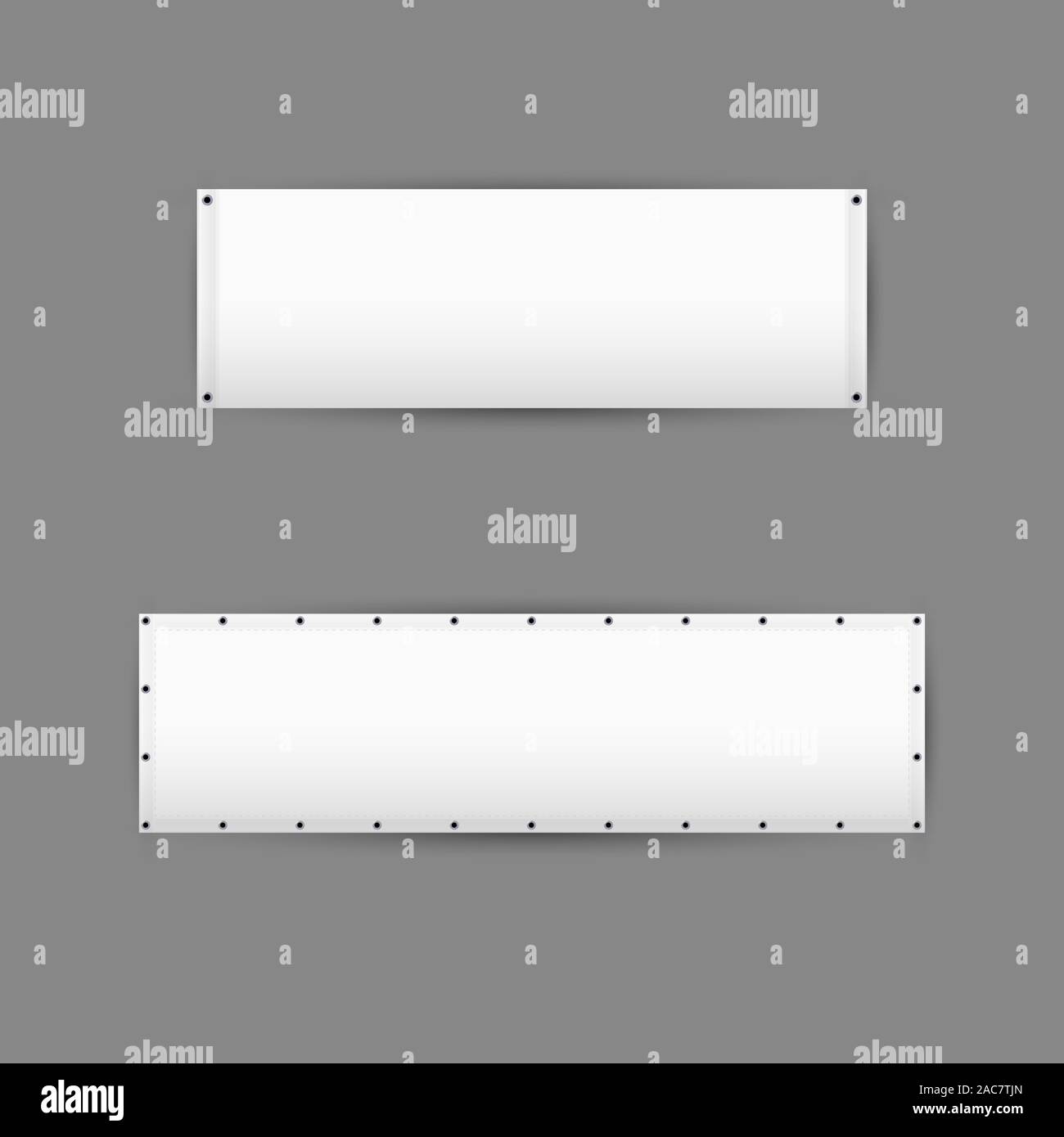 Empty White Vinyl Banners With Grommets Horizontal Blank