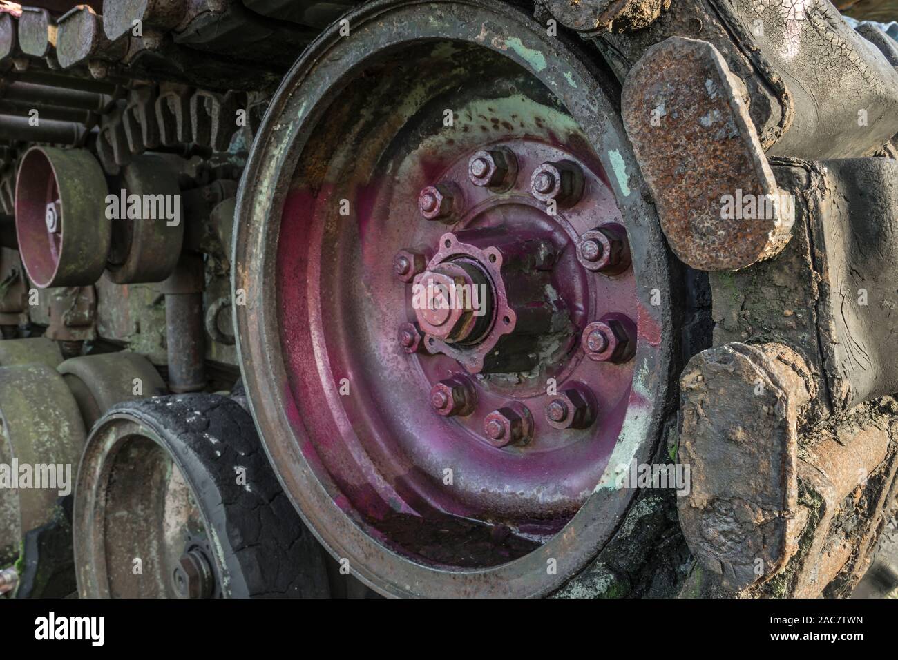 Detail of a caterpillar drive Stock Photo Alamy