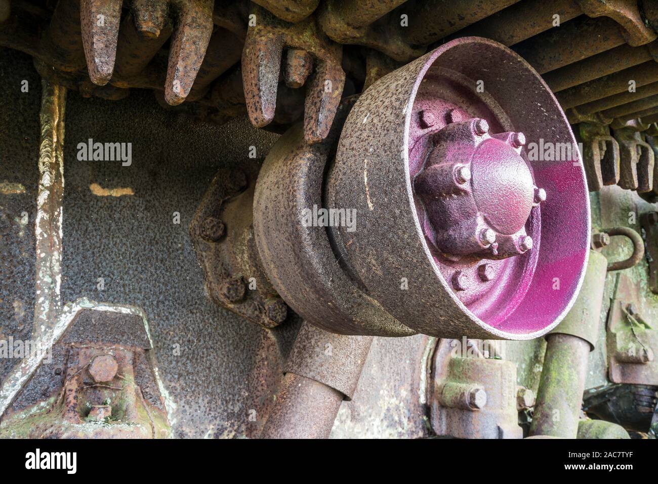 Detail of a caterpillar drive Stock Photo Alamy