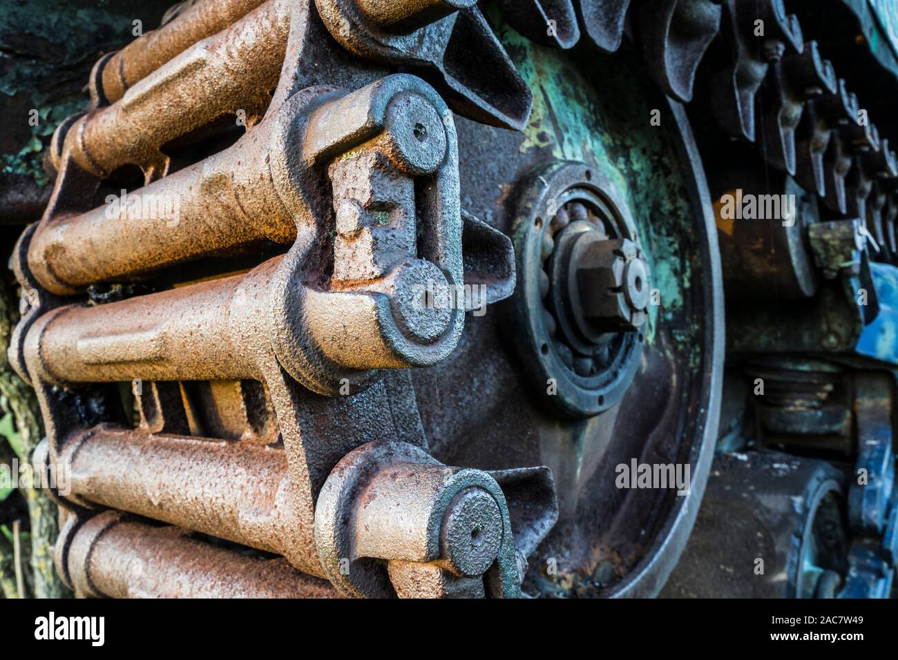 Detail of a caterpillar drive Stock Photo Alamy