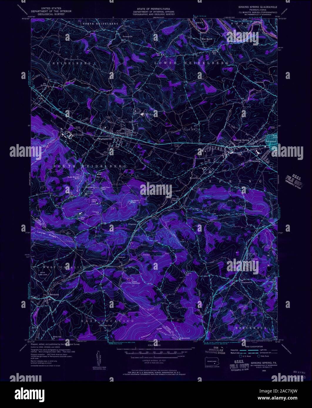 Map of sinking spring hires stock photography and images Alamy
