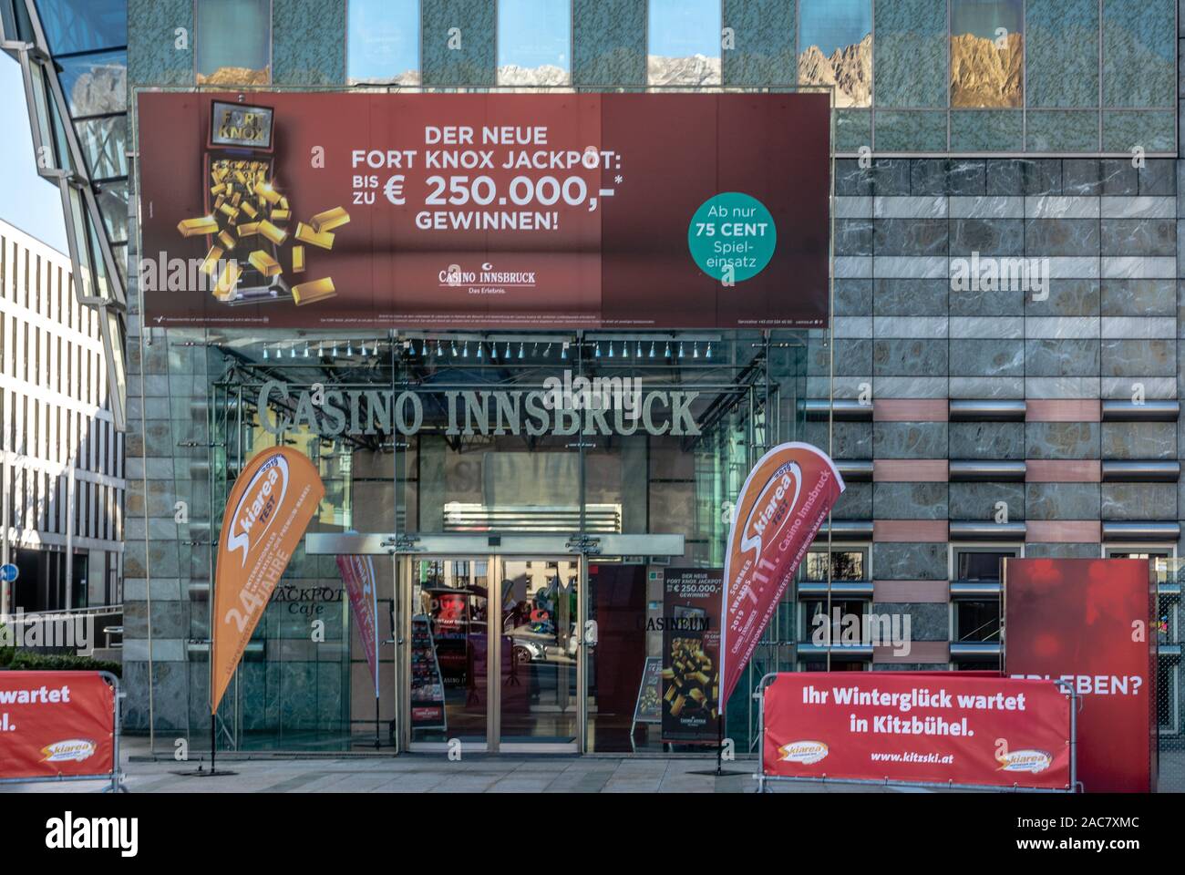 gambling casino and Hilton Hotel, Innsbruck, Tirol, Austria, October 26, 2019 Stock Photo