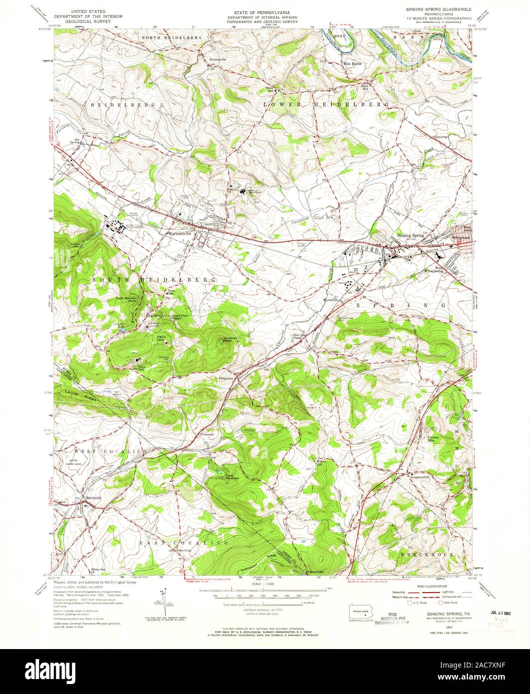 Map of sinking spring hires stock photography and images Alamy