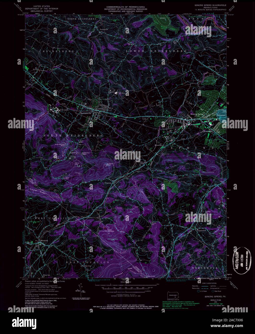 Map of sinking spring hires stock photography and images Alamy