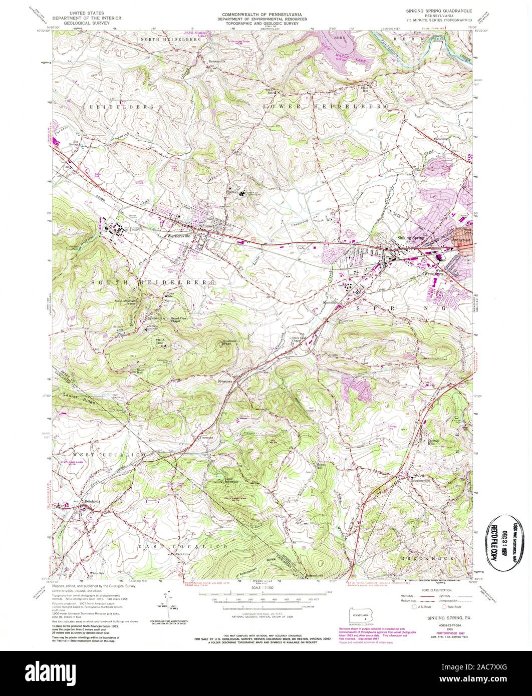 Map of sinking spring hires stock photography and images Alamy