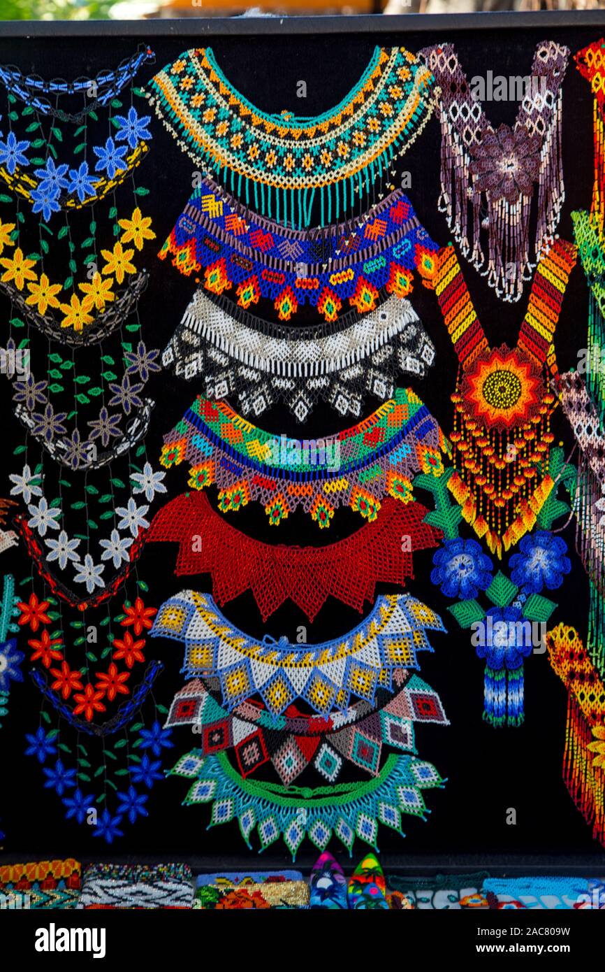 Huichol Indian bead art work San Pancho San Francisco Riviera Nayarit Nayarit Mexico Stock Photo Alamy