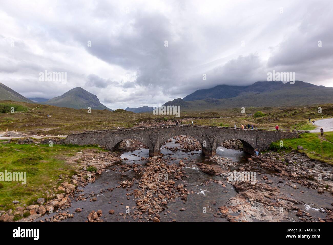 Sligachan Old Bridge, Sligachan, Skye island, Scotland, UK Stock Photo