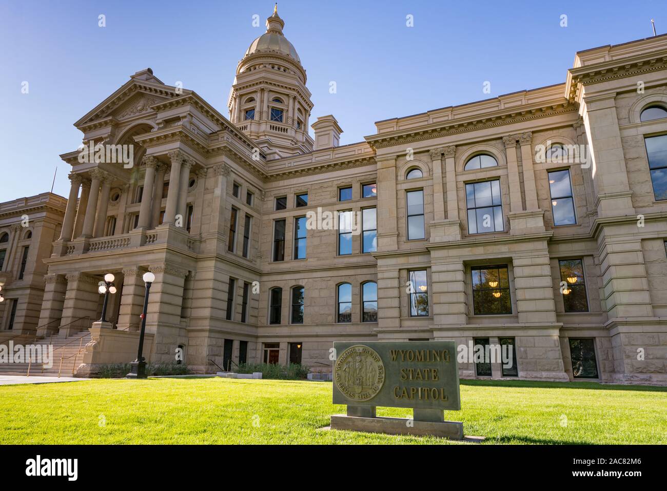Exterior of the Wyoming State Capitol Building in Cheyenne Stock Photo