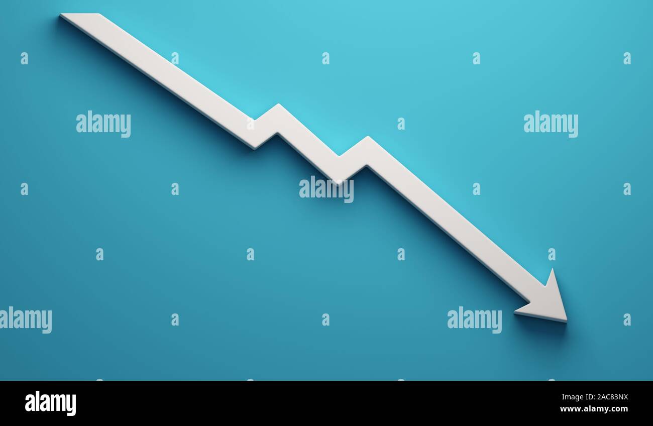 Economy Recession Bar and Arrow. 3D Render illustration Stock Photo - Alamy