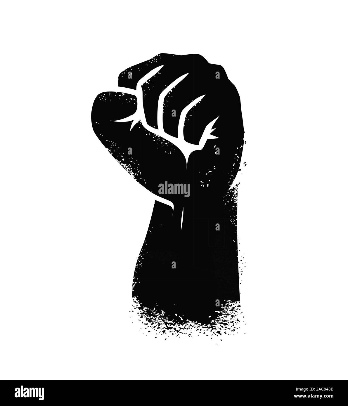 Clenched fist. Hand gesture symbol vector illustration Stock Vector