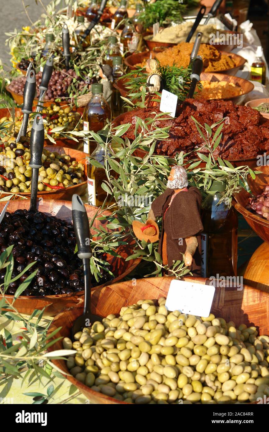 Olives ready to eat for the olive tree festival in Ollioules France