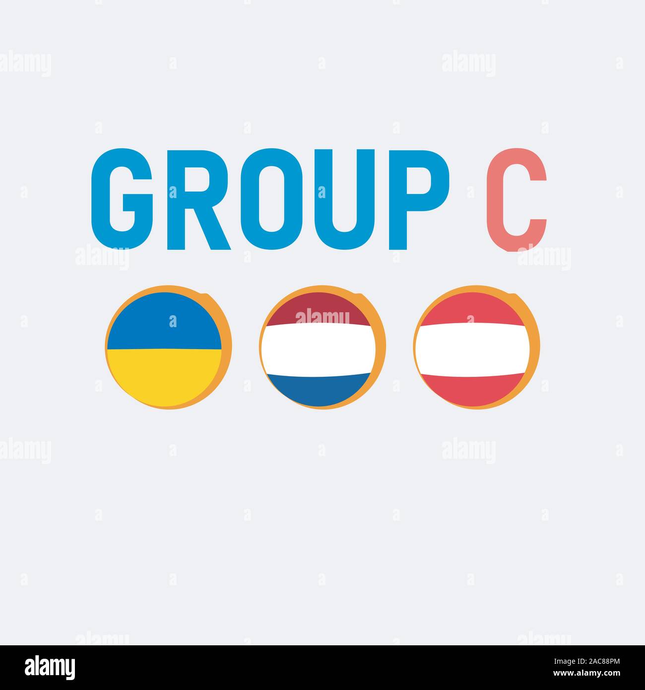 Group stages of the European football championship Stock Vector