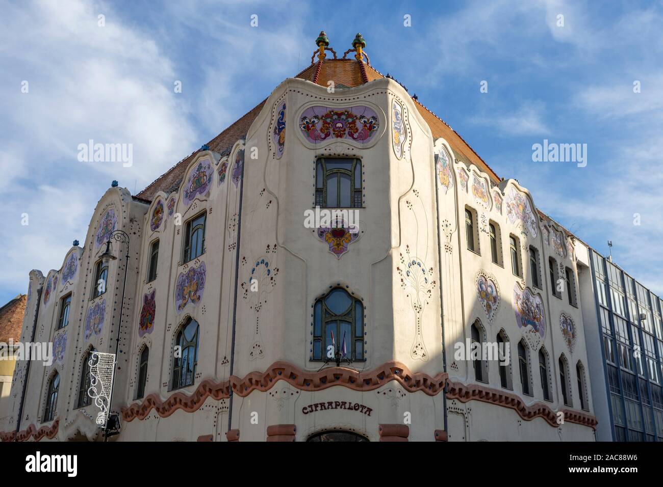 Great example of the Hungarian Art Nouveau the 'Cifrapalota' Cifra Palace in Kecskemet, Hungary. Stock Photo