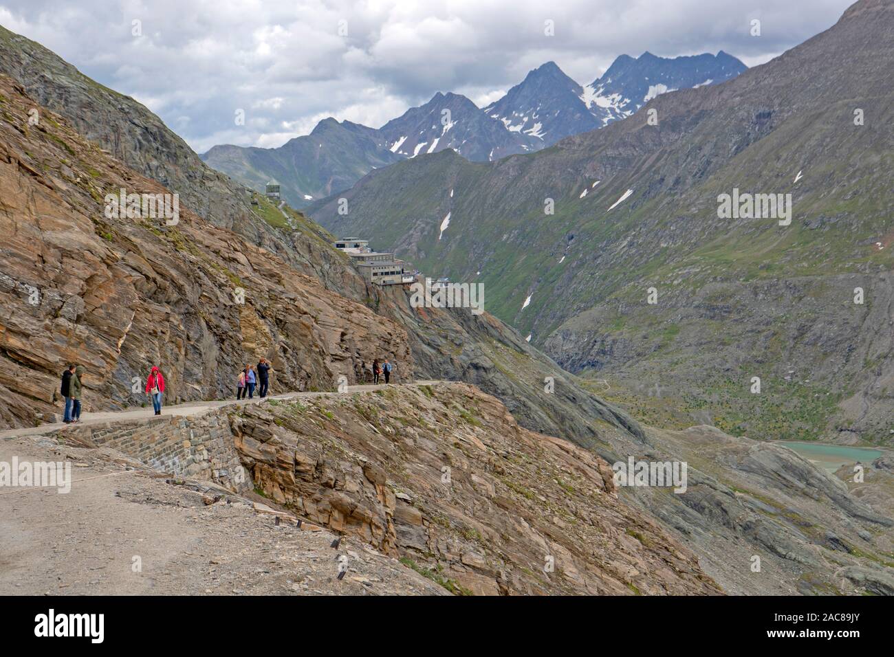 The Gamsgrubenweg trail at the Kaiser-Franz-Josefs-Hohe along the Grossglockner High Alpine Road Stock Photo