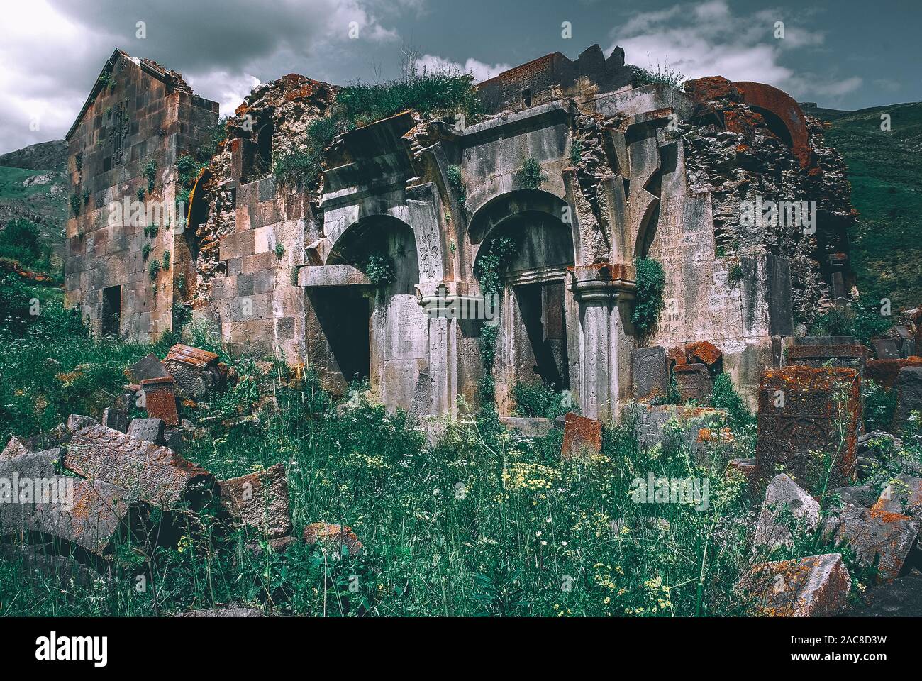 Arates Monastery of 7th century in Armenia Stock Photo