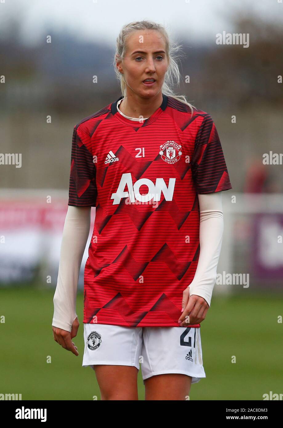 Dagenham Uk 1st Dec 2019 Millie Turner Of Manchester United Women During The Pre Match Warm Up During Barclays Women S Super League Match Between West Ham United Women And Manchester United At Rush Green