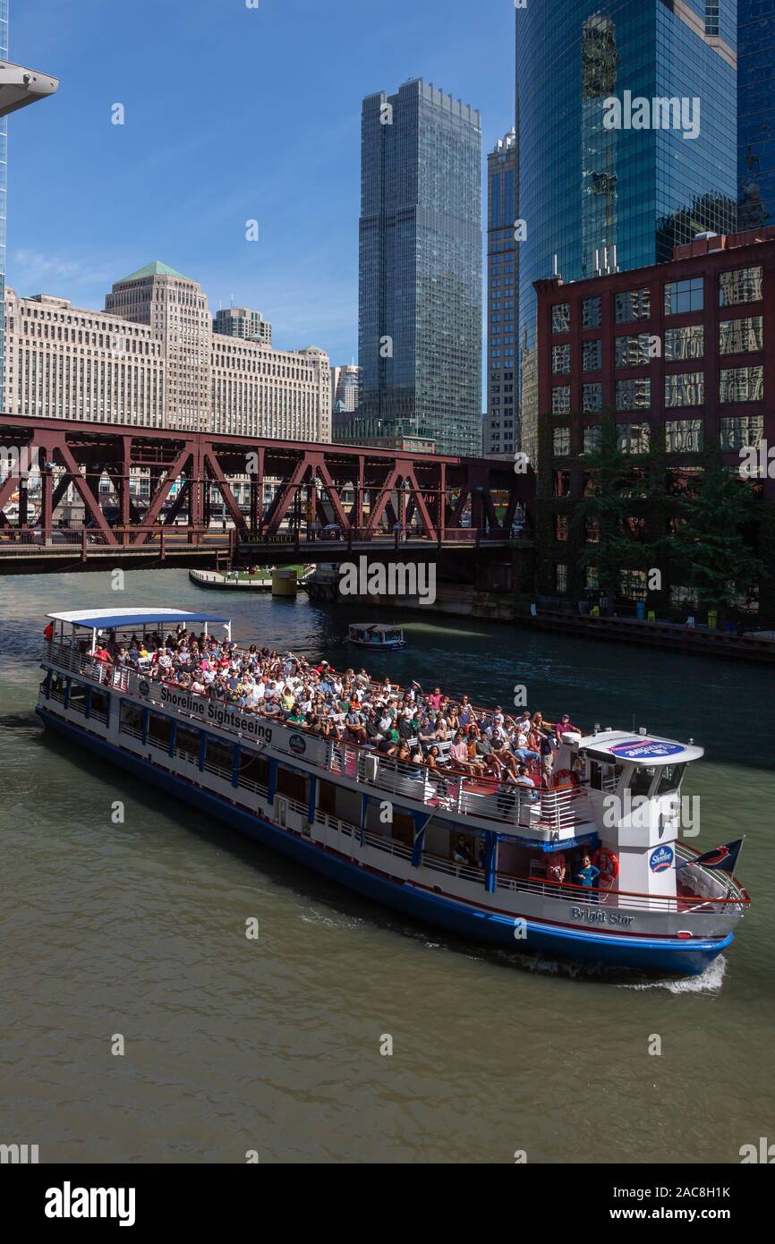 Architecture Tour Boat, Chicago River, Chicago, USA Stock Photo Alamy