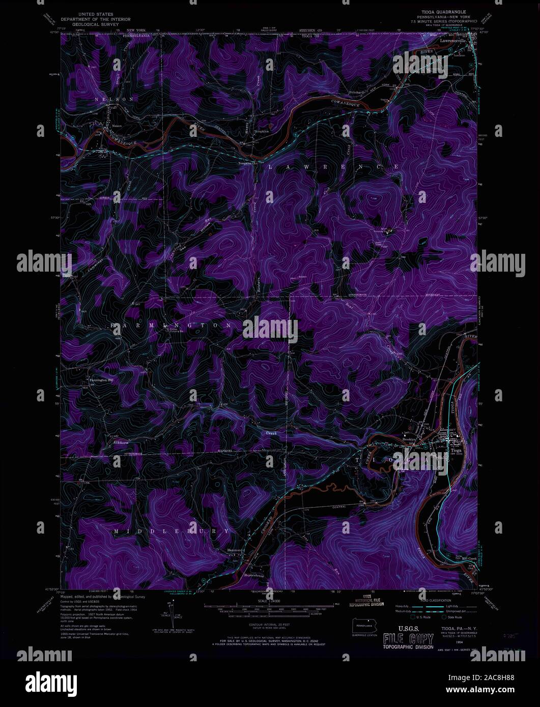 Map of tioga pennsylvania hires stock photography and images Alamy
