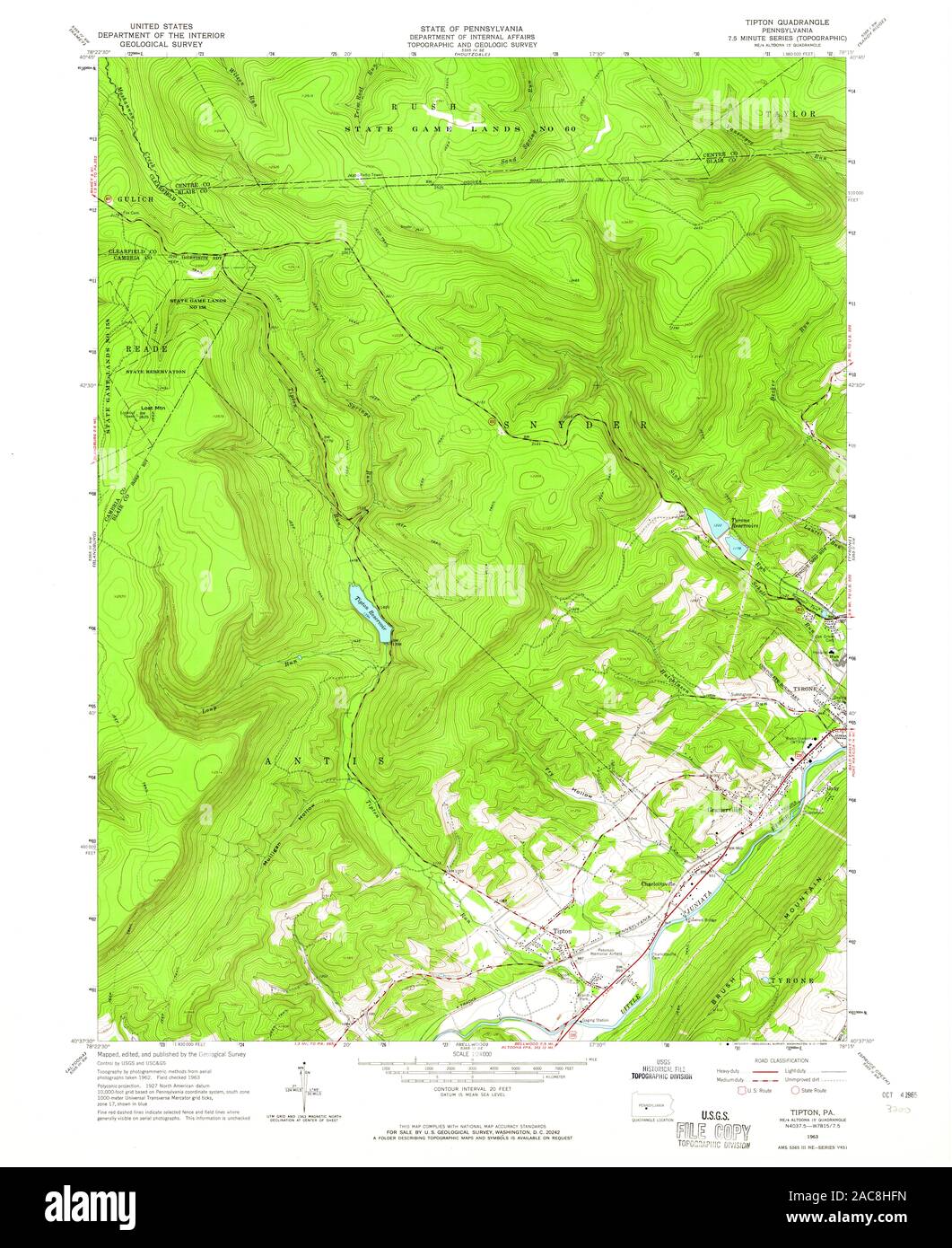 Map of tipton pennsylvania hires stock photography and images Alamy