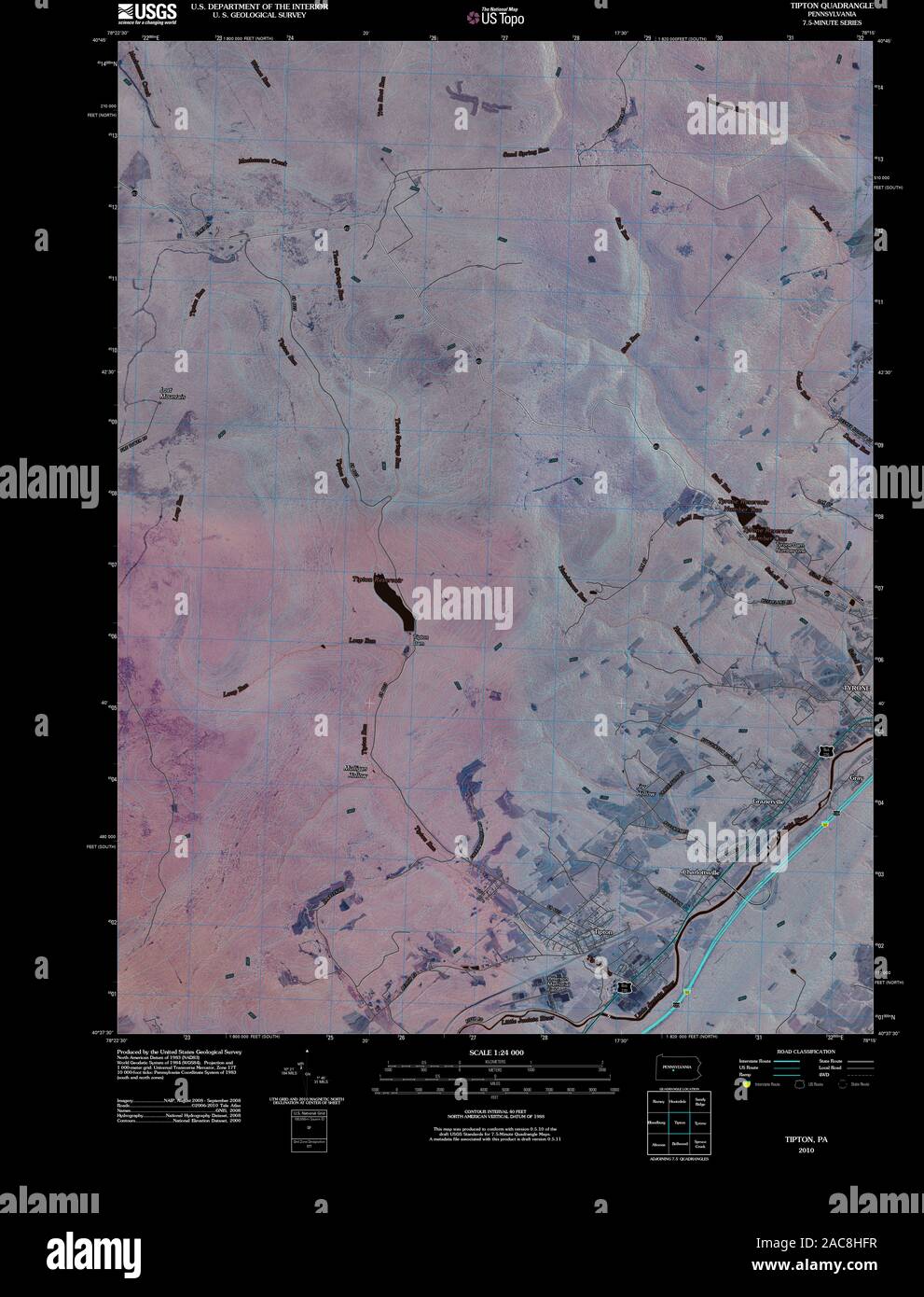 Map of tipton pennsylvania hires stock photography and images Alamy