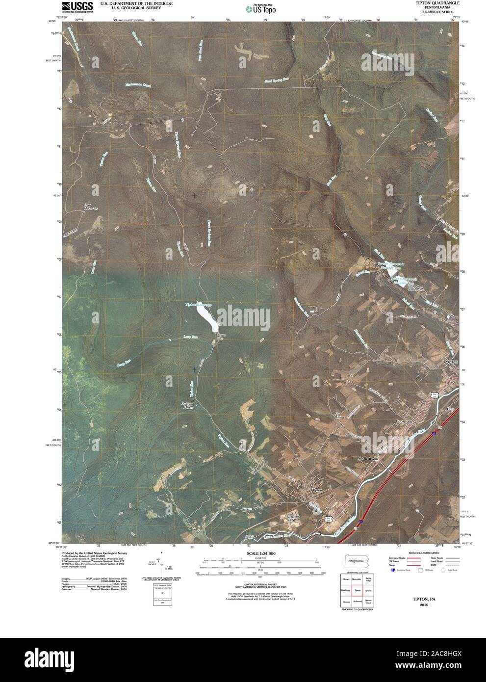 Map of tipton pennsylvania hires stock photography and images Alamy