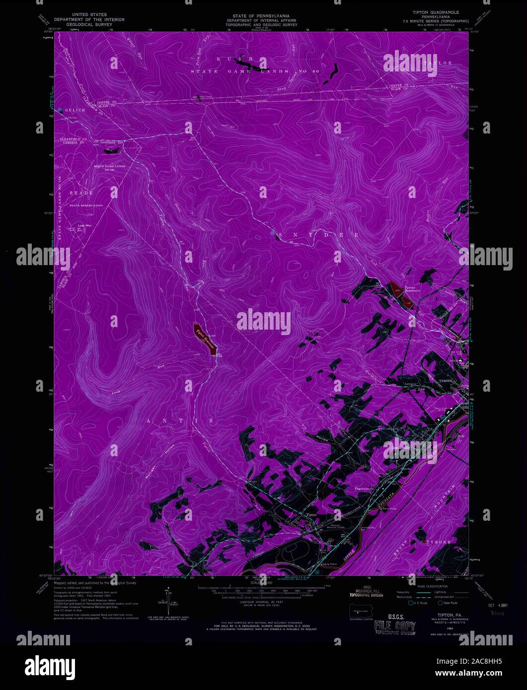 Map of tipton pennsylvania hires stock photography and images Alamy