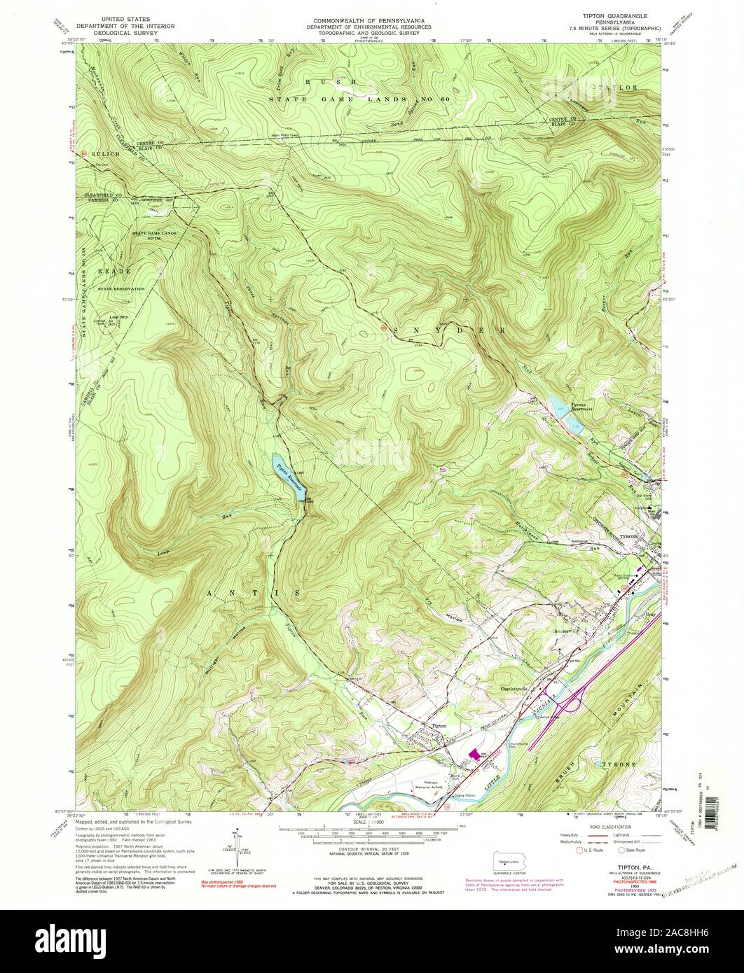Map of tipton pennsylvania hires stock photography and images Alamy