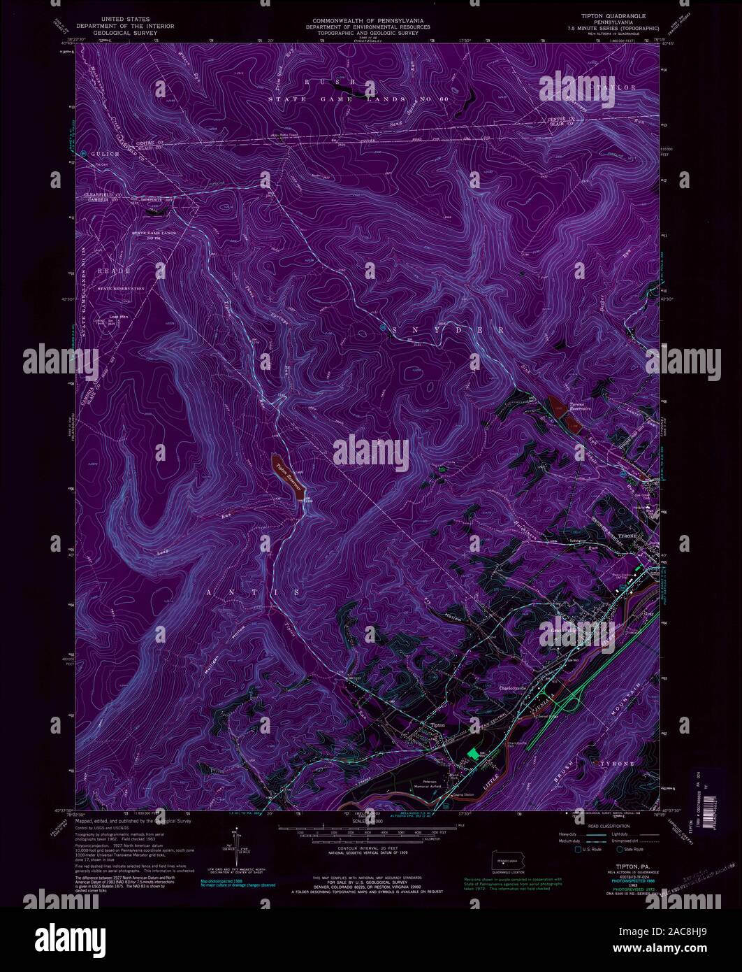 Map of tipton pennsylvania hires stock photography and images Alamy