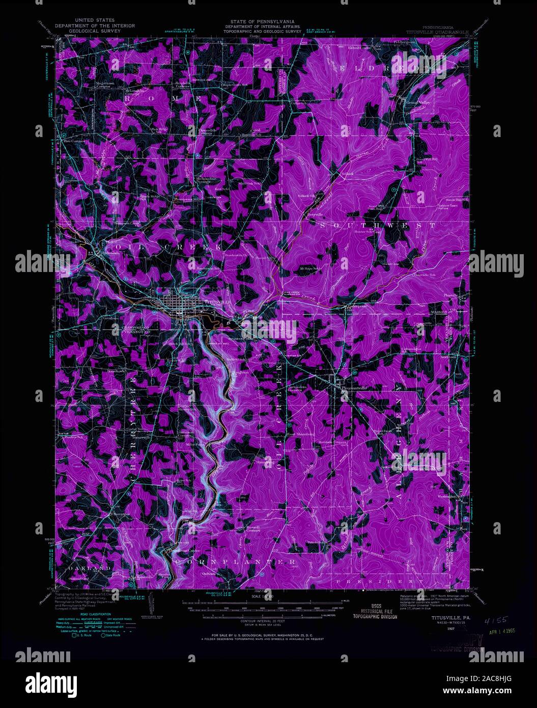 Titusville pennsylvania map hires stock photography and images Alamy