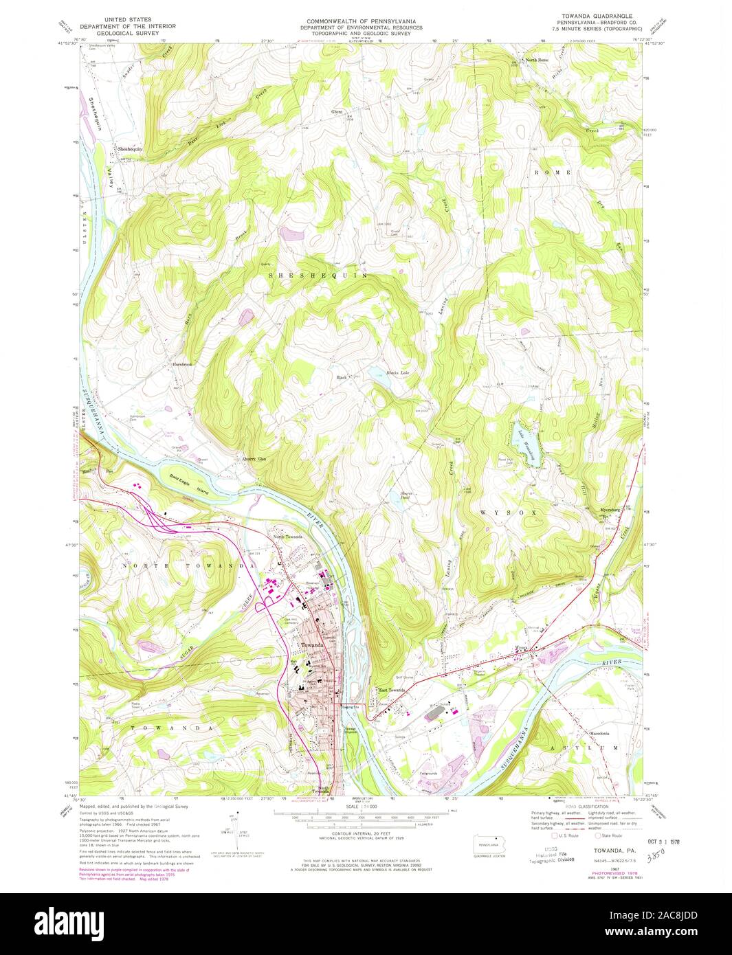 Map of towanda hires stock photography and images Alamy