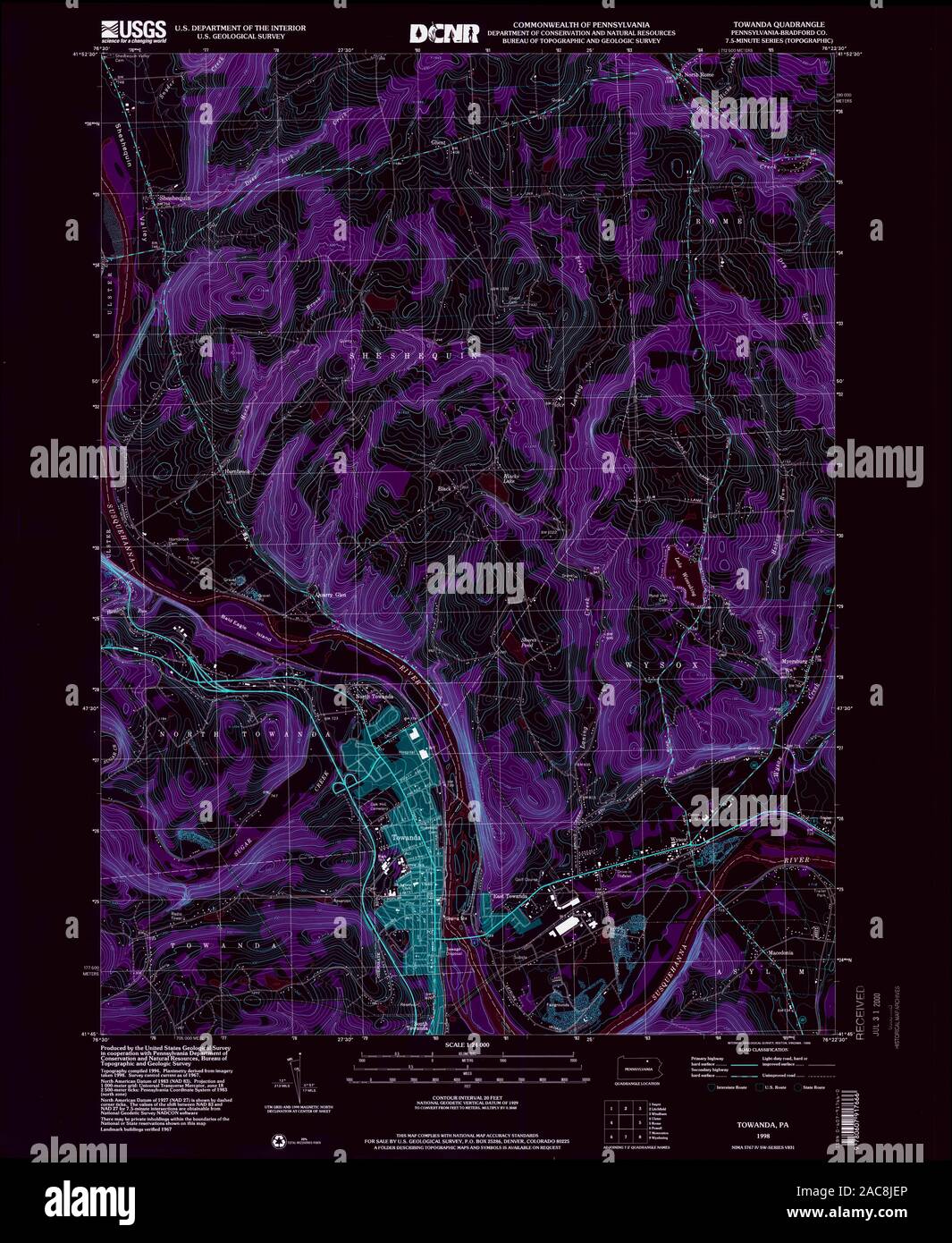 Map of towanda hires stock photography and images Alamy