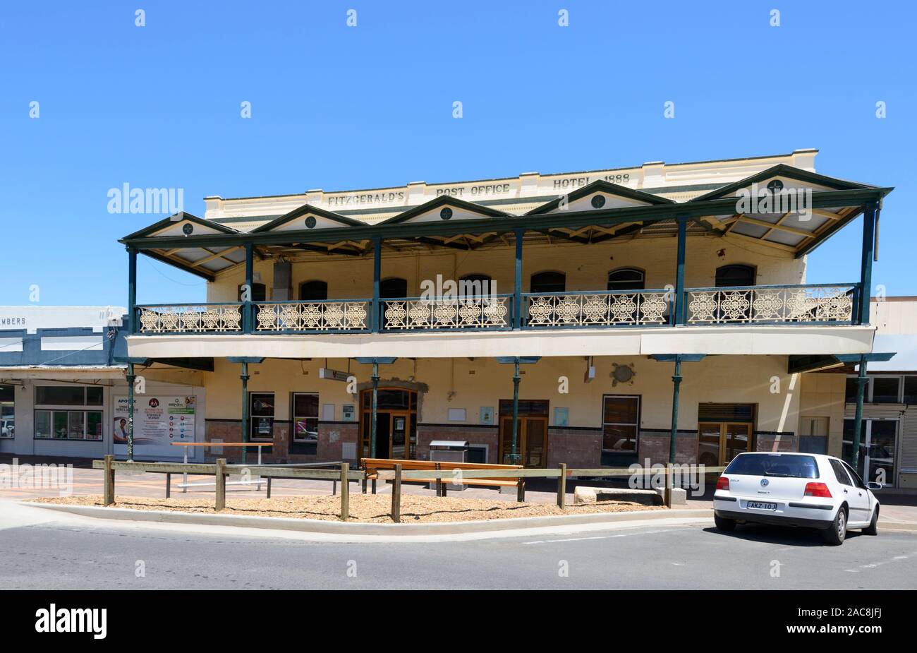 Heritage-listed Fitzgerald's Post Office Hotel building, built in 1888, Bourke, New South Wales, NSW, Australia Stock Photo
