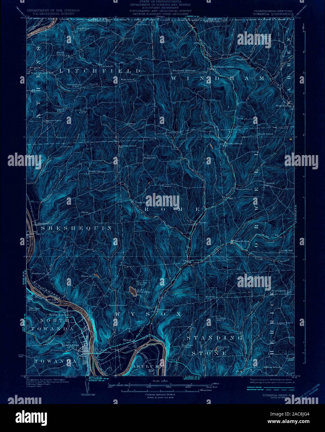 Map of towanda hires stock photography and images Alamy