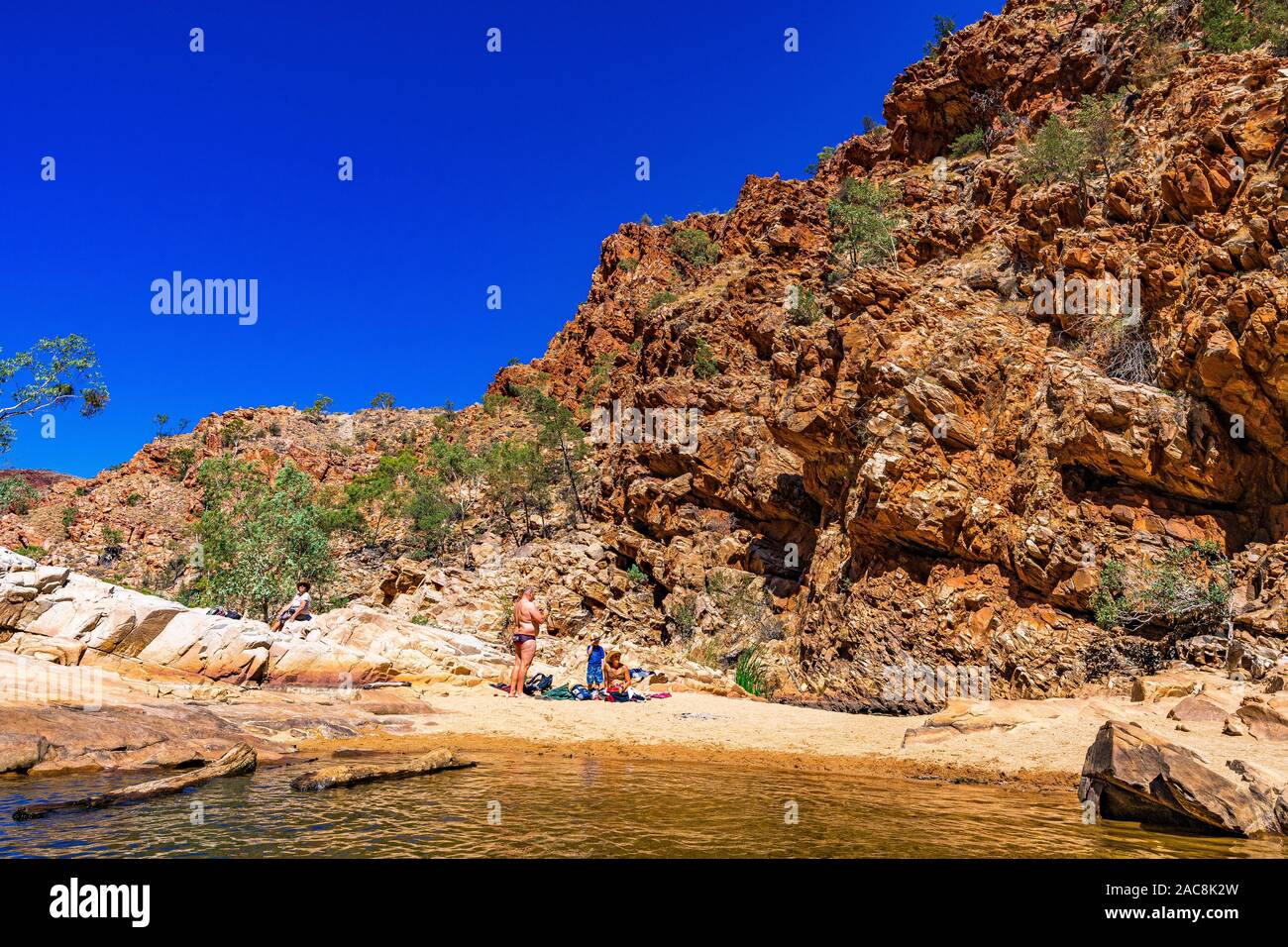 Redbank Gorge is a gap in the West MacDonnell Ranges in the Northern Territory, Australia Stock Photo
