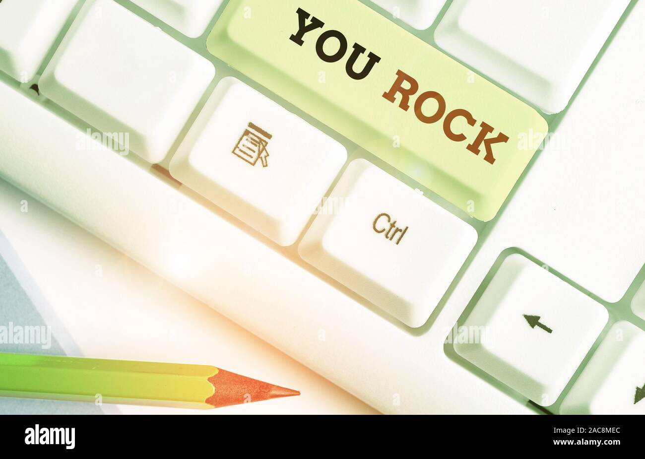 Conceptual hand writing showing You Rock. Concept meaning slang phrase