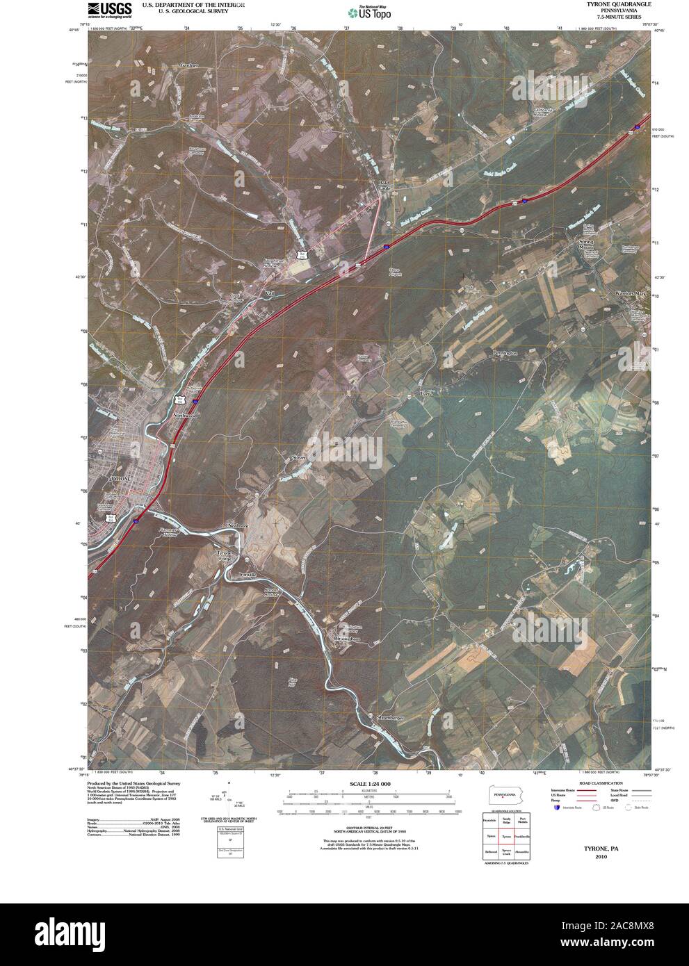 Tyrone pennsylvania map hires stock photography and images Alamy