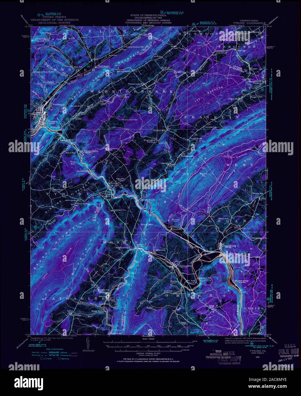 Tyrone pennsylvania map hires stock photography and images Alamy