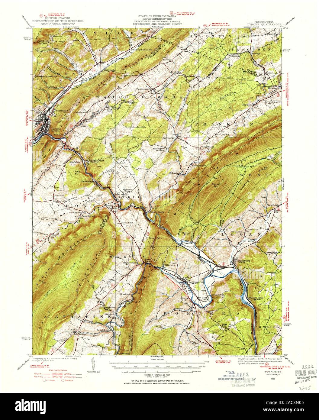 Tyrone pennsylvania map Cut Out Stock Images & Pictures Alamy