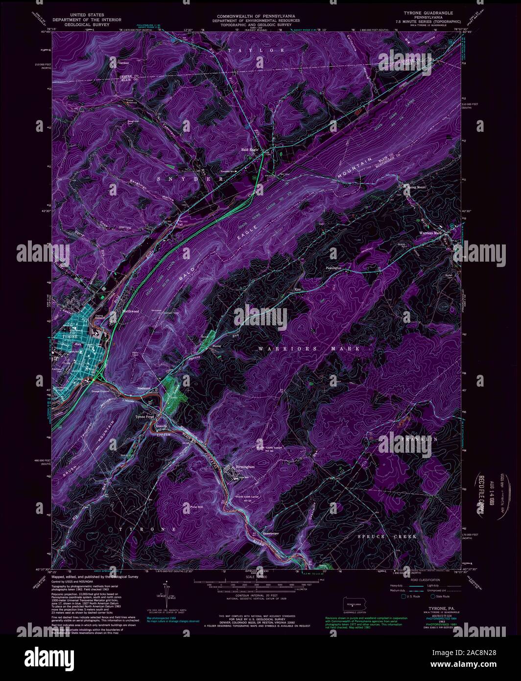 Tyrone pennsylvania map hires stock photography and images Alamy