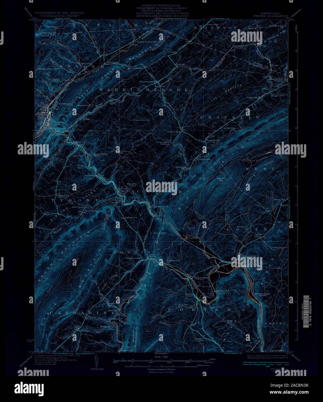 Tyrone pennsylvania map hires stock photography and images Alamy