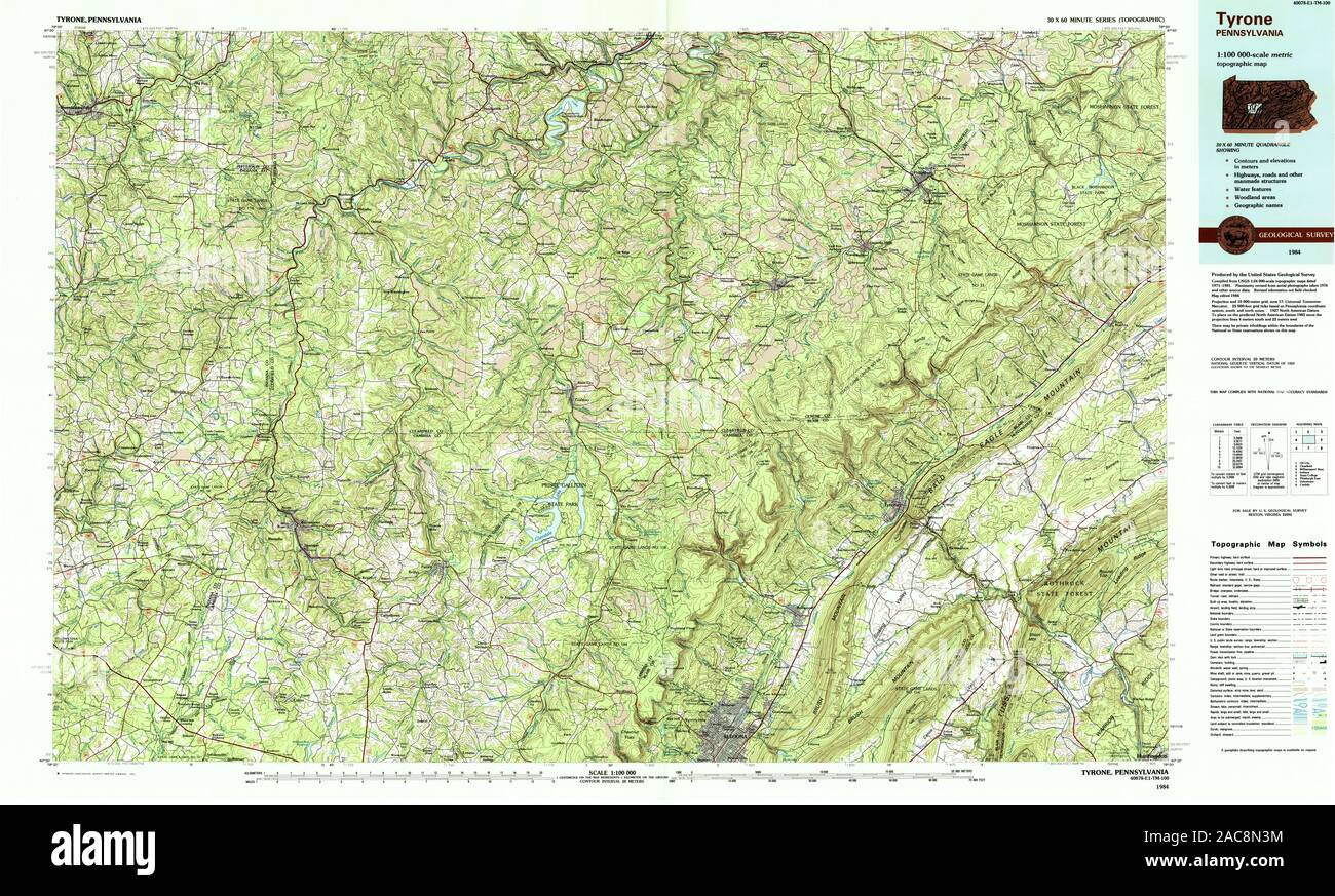 Tyrone pennsylvania map hires stock photography and images Alamy