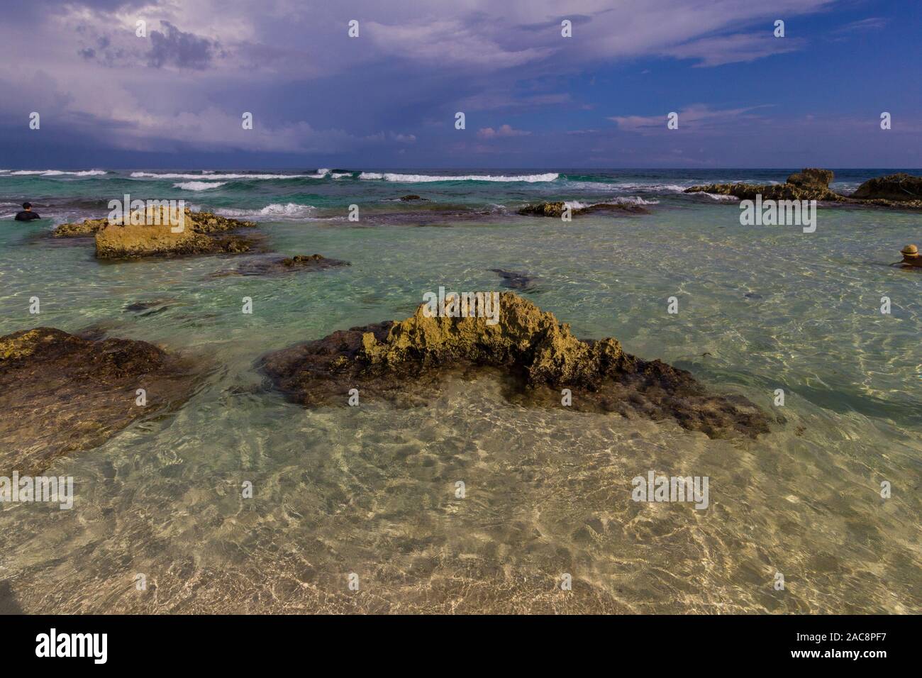 Beautiful Sunny Beach With Crystal Clear Water In Cozumel Quintana