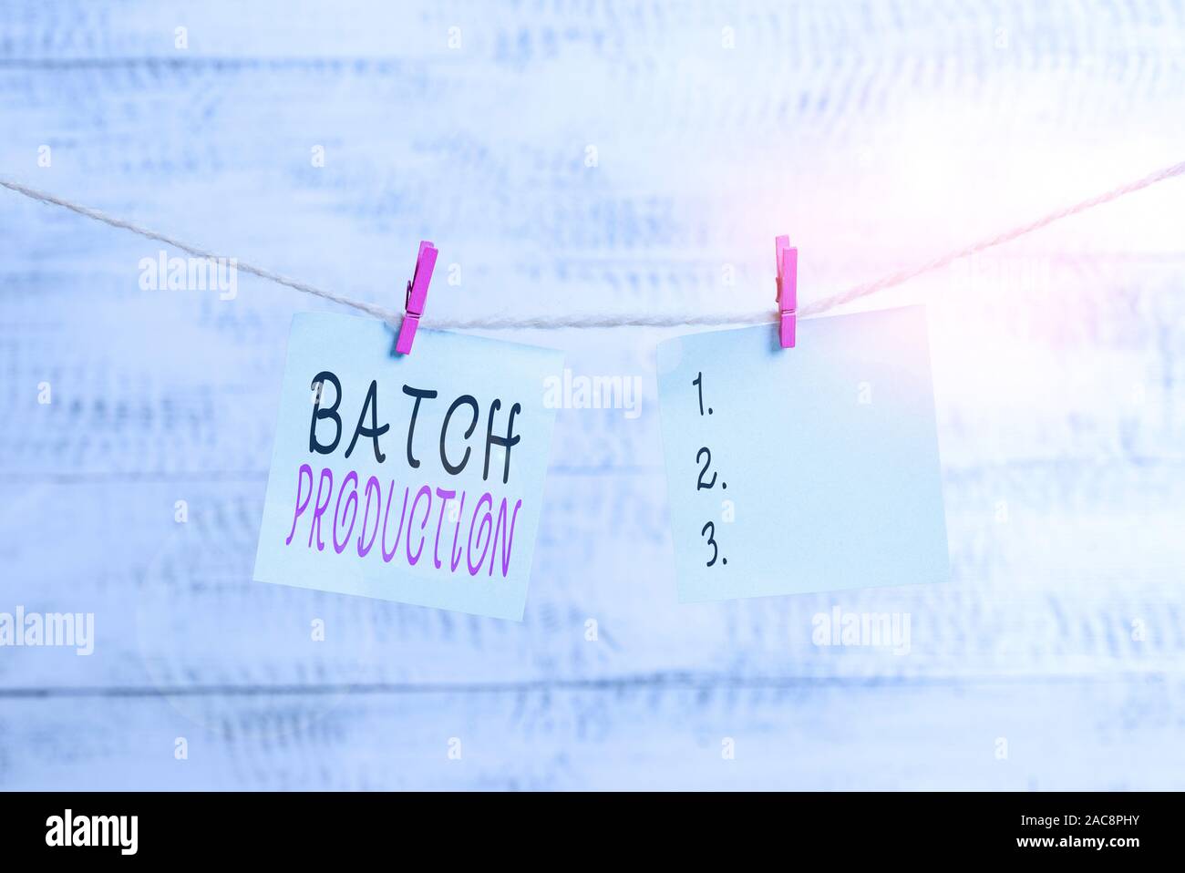Text sign showing Batch Production. Business photo showcasing products ...