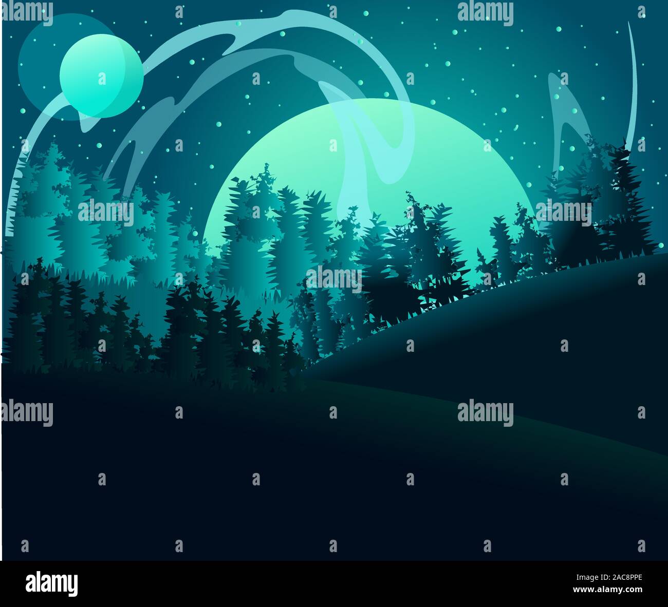 Full moon lights dark Stock Vector Images Alamy