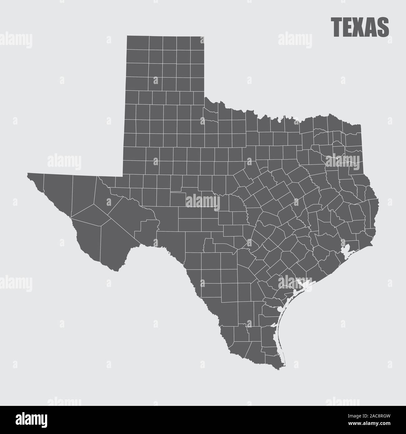 Texas counties map Stock Vector