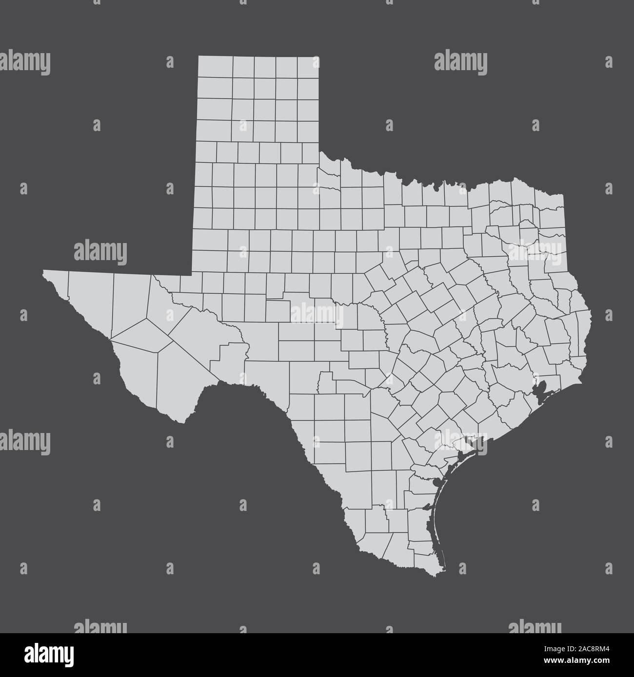 Texas counties map Stock Vector