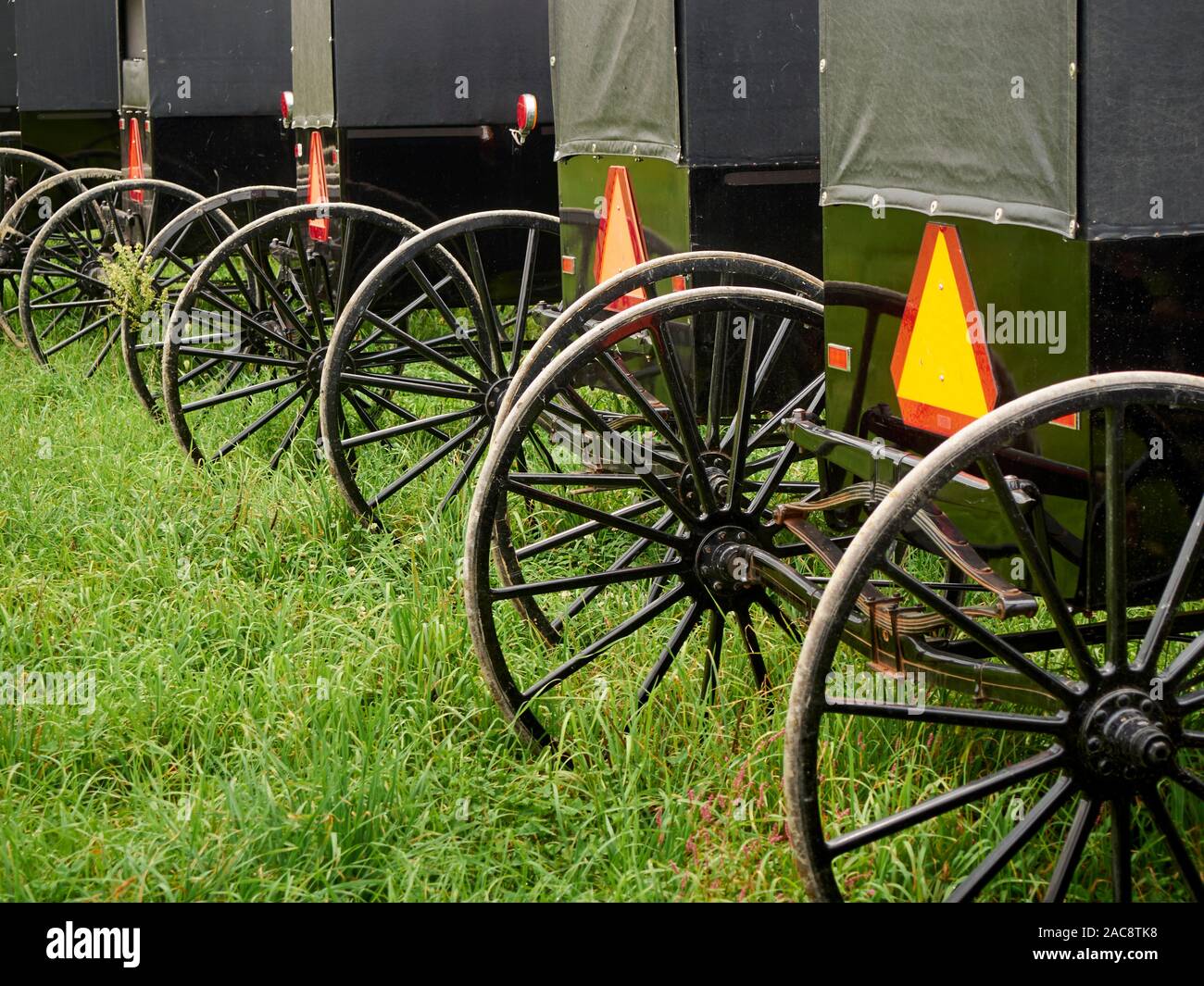 Amish buggies at the Juniata Produce Auction, an Amish wholesale market